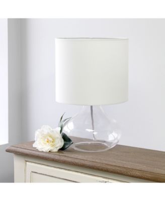 Glass Raindrop Table Lamp with Fabric Shade