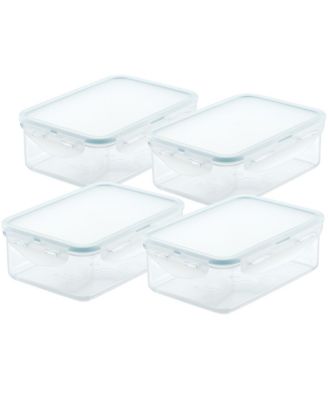 Lock & Lock Purely Better 4-Pack 21 oz. Rectangular Glass Food Storage Containers Clear