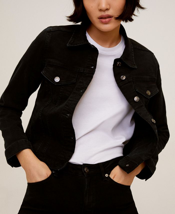 MANGO Women's Black Denim Jacket & Reviews Jackets & Blazers Women