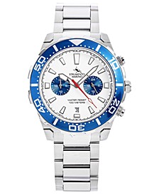 Men's Skipper Dual time Zone Stainless Steel Bracelet Watch 44mm, Created for Macy's