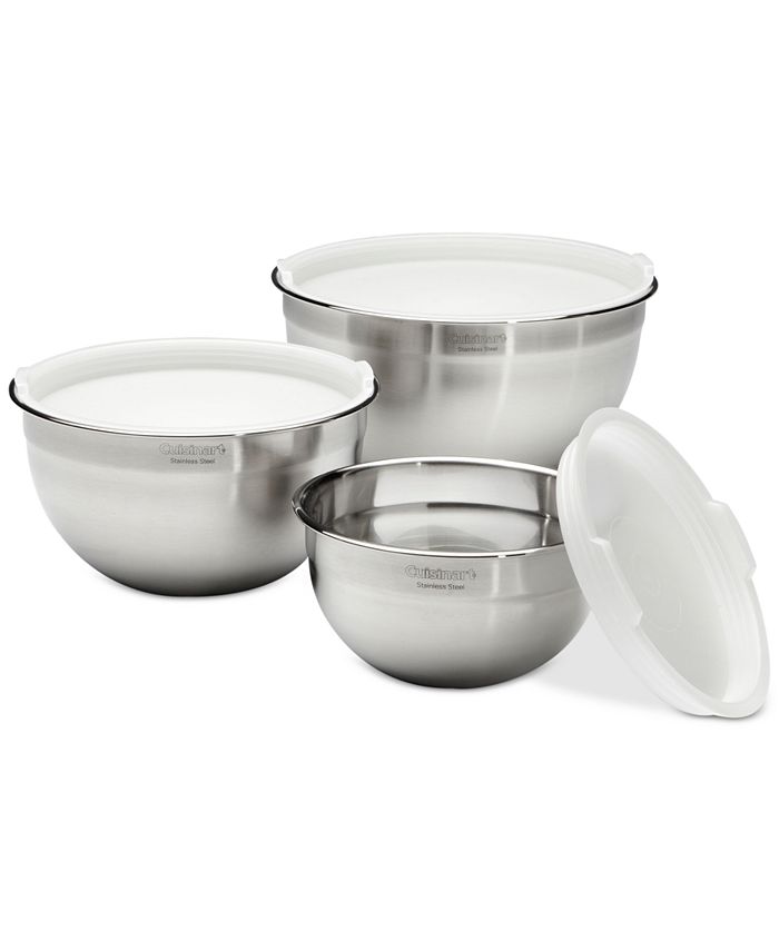 Fdit 3 Pcs Knead Dough Mixing Bowl 304 Stainless Steel Kitchen Scale  Kitchen Mixing Bowl For Baking Knead (Creamy White)