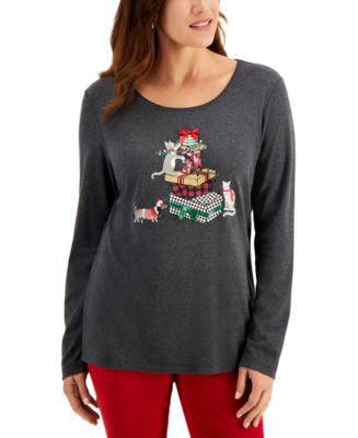 Graphic Print Christmas Top Created for Macy s