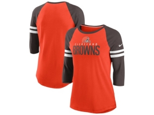 Nike Cleveland Browns Women's Three-Quarter Sleeve Raglan Shirt