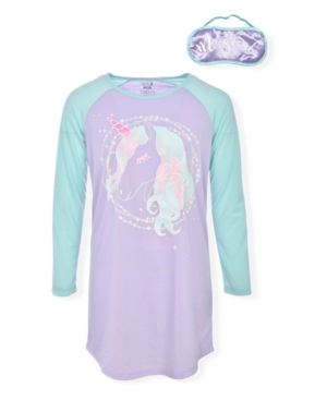 image of Max & Olivia Little and Big Girls Sleepshirt with Sleep Mask