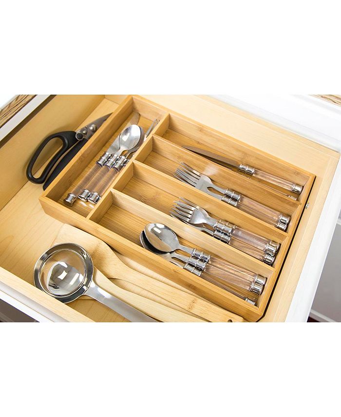 Home Basics Bamboo Cutlery Tray Macy's