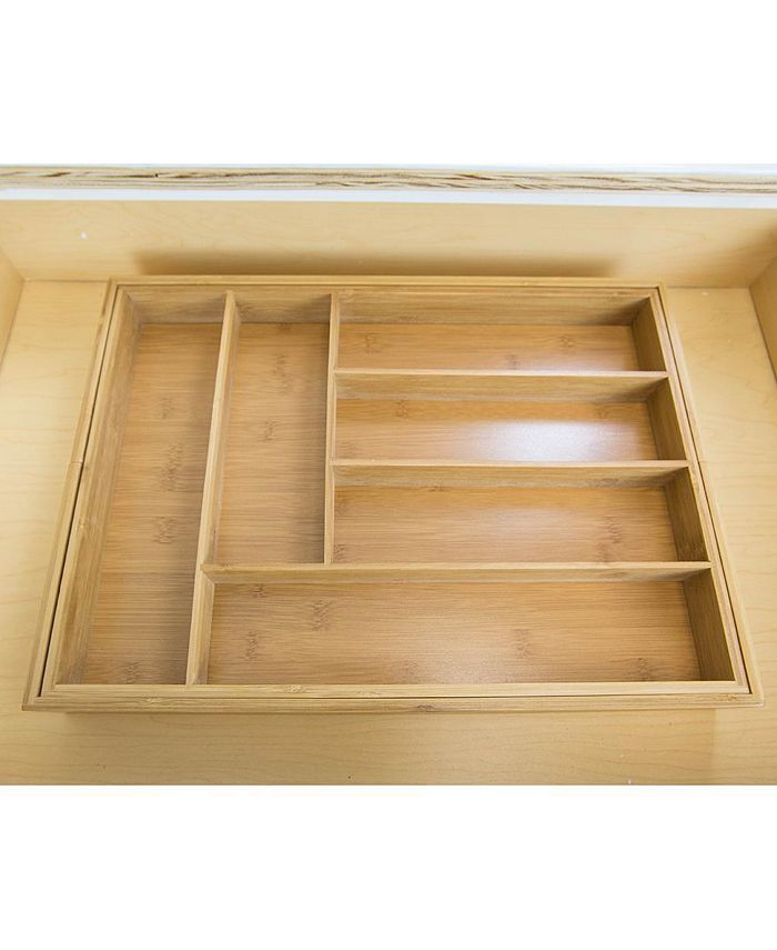 Home Basics Bamboo Expandable Cutlery Tray Macy's