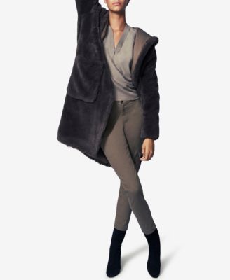b new york - Faux-Fur Hooded Coat