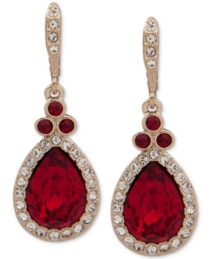 image of Givenchy Pave & Pear-Shaped Crystal Drop Earrings