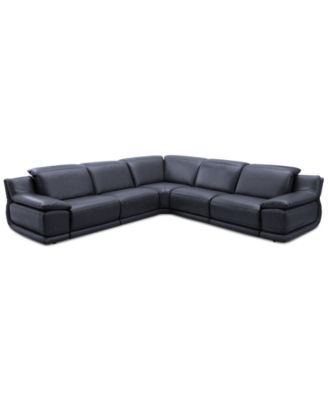 Daisley 5-Pc. Leather "L" Shaped Sectional Sofa with 3 Power Recliners 