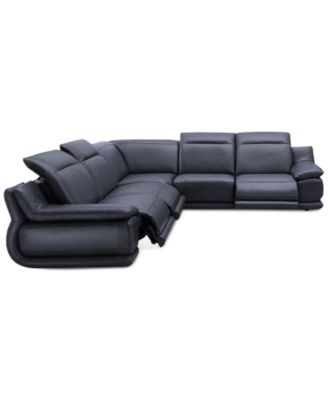 Daisley 5-Pc. Leather "L" Shaped Sectional Sofa with 3 Power Recliners 