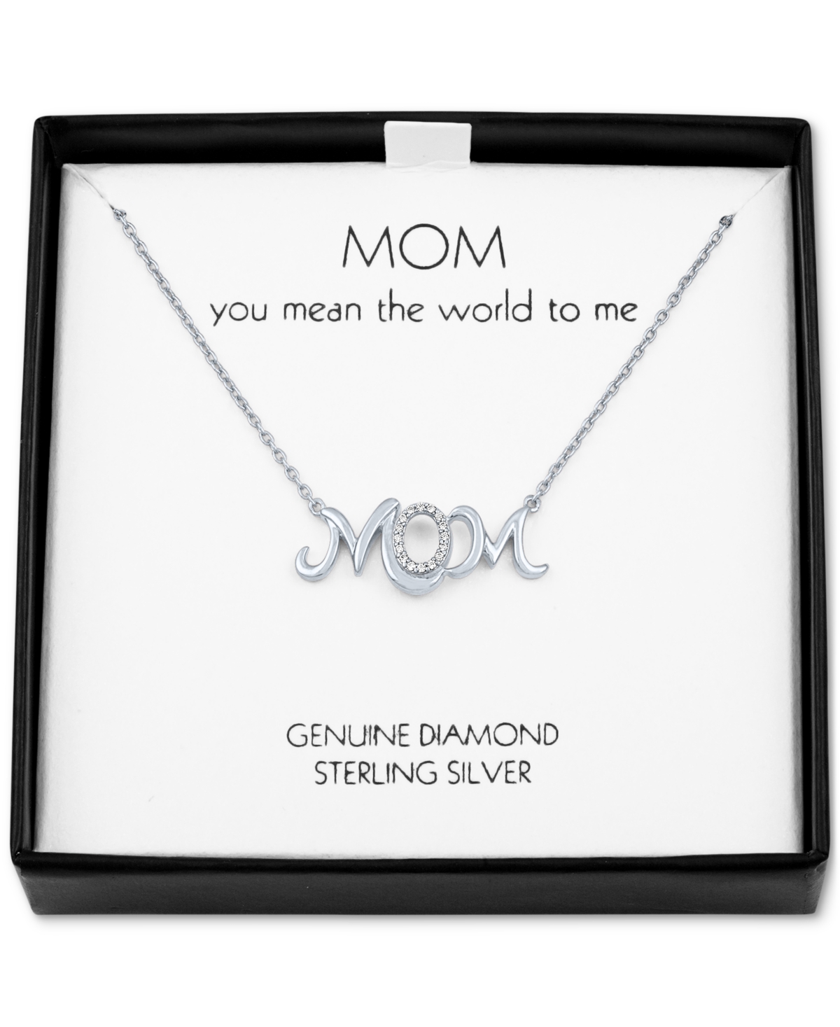 Diamond Mom Pendant Necklace (1/20 ct. t.w.) in Sterling Silver, 16" + 2" extender