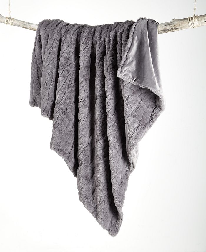 Macys martha stewart faux fur throw sales