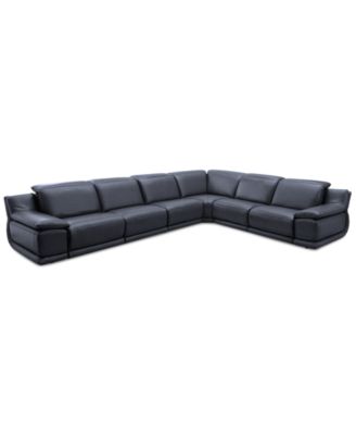 Daisley 6-Pc. Leather "L" Shaped Sectional Sofa with 3 Power Recliners 