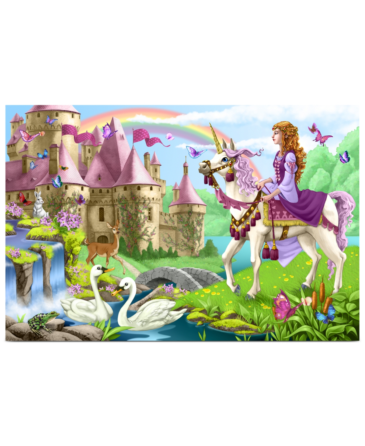 Melissa & Doug Kids Puzzle, Fairy Tale Castle 48-piece Floor Puzzle In Multi