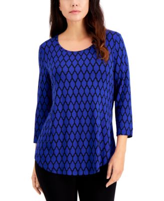 JM Collection - Jacquard Print Top