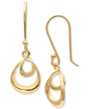 image of Giani Bernini Double Teardrop Drop Earrings in 18k Gold-Plated Sterling Silver, Created for Macy-s