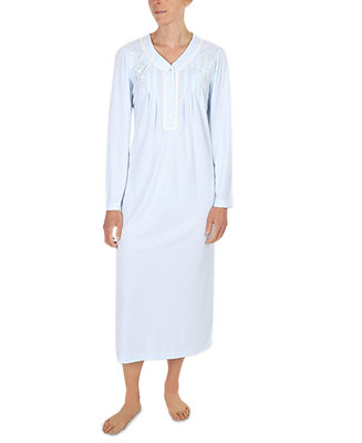 Miss Elaine Plus Size Embroidered Long Nightgown - Macy's