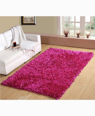 Home Weavers Bella Premium Jersey Shaggy Accent Rug Bedding In Pink