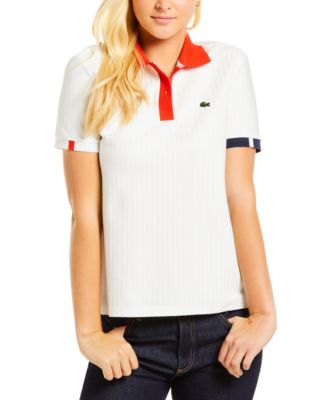 lacoste herringbone polo