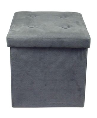 Sorbus - Foldable Suede with Cover Storage Ottoman