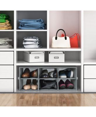 Shoe Organizer Bin, 6 Section Cubby Shoe Shelves, Foldable Portable Detachable Closet Organizer Storage for Home Organization