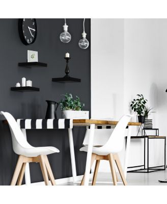 9 Inch Set of 3 Square Wall Mounted Floating Shelves - for Living Room Decor, Bedroom, Bathroom Decor, Home & Kitchen