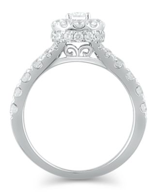 Diamond Halo Emerald Bridal Set (2. ct. t.w.) in 14k White, Yellow or Rose Gold