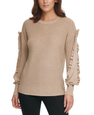 Calvin Klein - Ribbed Ruffle-Trim Sweater
