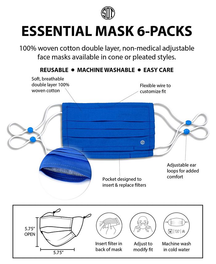 Society of Threads Kid’s Pleated Face Mask 6-Pack - Macy's