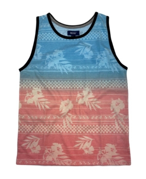 Univibe Big Boys Single Tropical Floral Stripe Tank