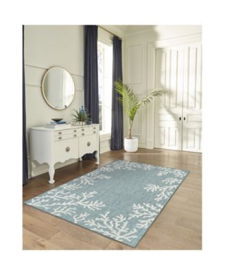 Carmel Coral Border 6'6" x 9'4" Outdoor Area Rug