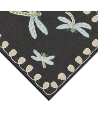 Frontporch Dragonfly Black and Gray 3'6" x 5'6" Outdoor Area Rug