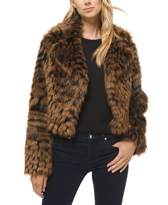 Michael Kors Animal-Print Faux-Fur Jacket - Macy's