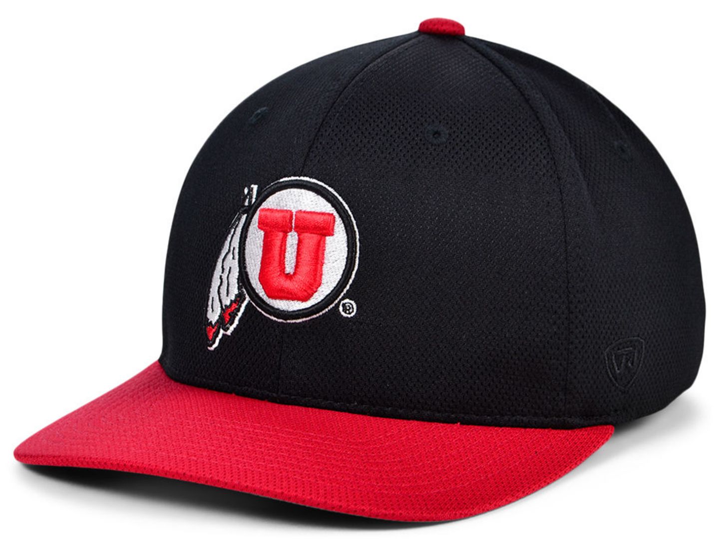Мужская кепка Top of the World Black Utah Utes Reflex Fitted Hat — фото 1