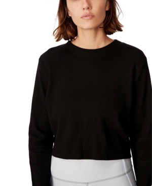 image of Cotton On Women-s Cross Back Waffle Long Sleeve Top