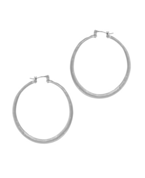 image of The Sak Silver-Tone Hammered Hoop Earrings
