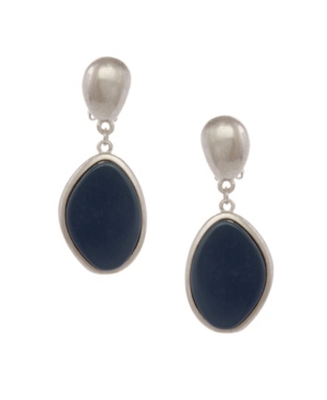 image of The Sak Silver-Tone Oval Drop Clip Earrings