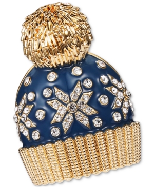 image of Charter Club Gold-Tone Crystal Snowflake Hat Pin, Created for Macy-s