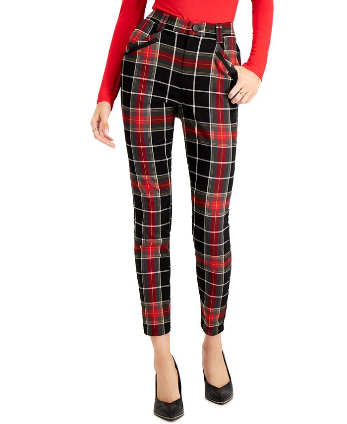 plaid skinny pants