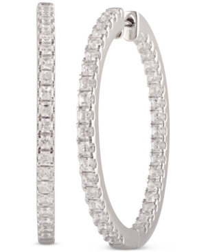 image of Diamond Princess In & Out Hoop Earrings (3 ct. t.w.) in 14k White Gold