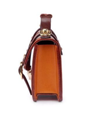Women's Genuine Leather Snapper Crossbody