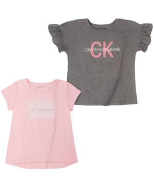 image of Calvin Klein Big Girls Ck Logo Two Pack Tees