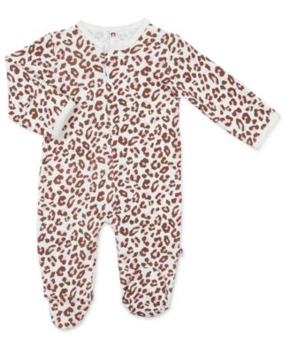 E=MC2 - Baby Girl Pink Leopard Magnetic Footie