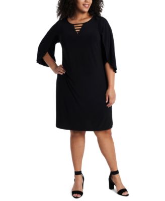 msk plus size beaded shift dress