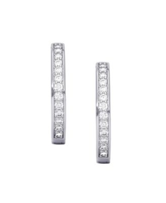 Cubic Zirconia Pave Round Hoop Earrings