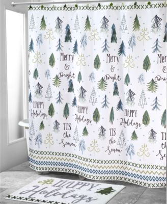 Christmas Trees Holiday Printed Shower Curtain, 72 x 72