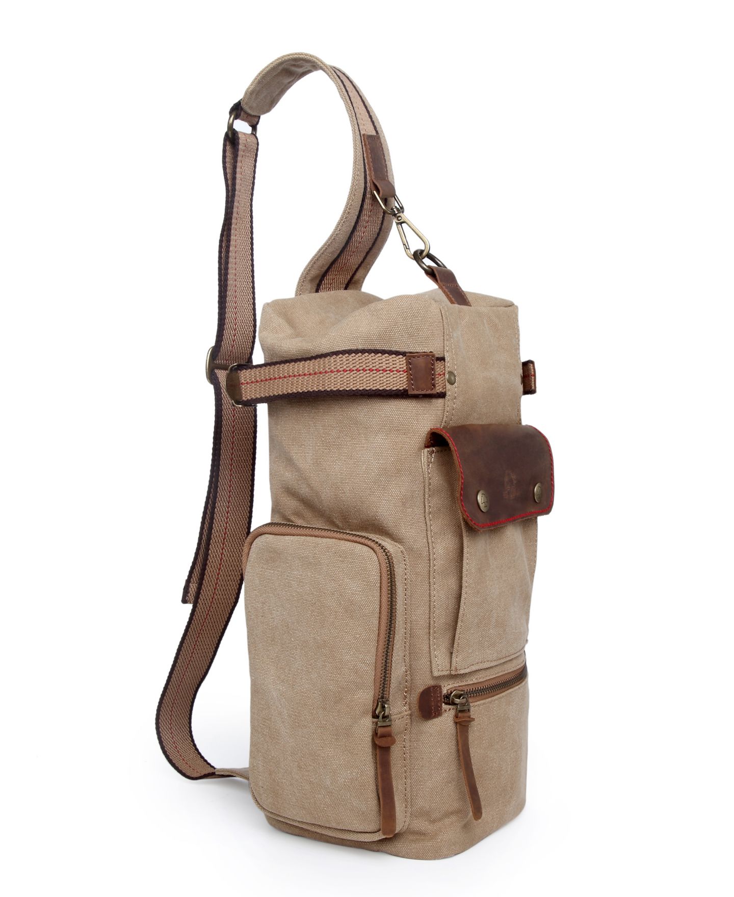 Женская сумка TSD BRAND Hill Side Canvas Sling, цвет: Хаки — фото 17
