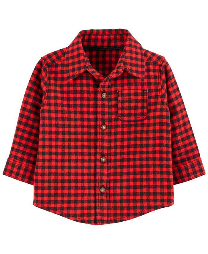 Carter's Baby Boy 2Piece Plaid ButtonFront Shirt & Corduroy Overall