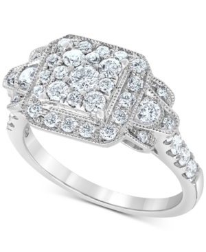 image of Diamond Square Cluster Ring (1 ct. t.w.) in 14k White Gold