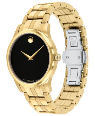 Movado Men's Swiss Gold PVD Stainless Steel Bracelet Watch 40mm